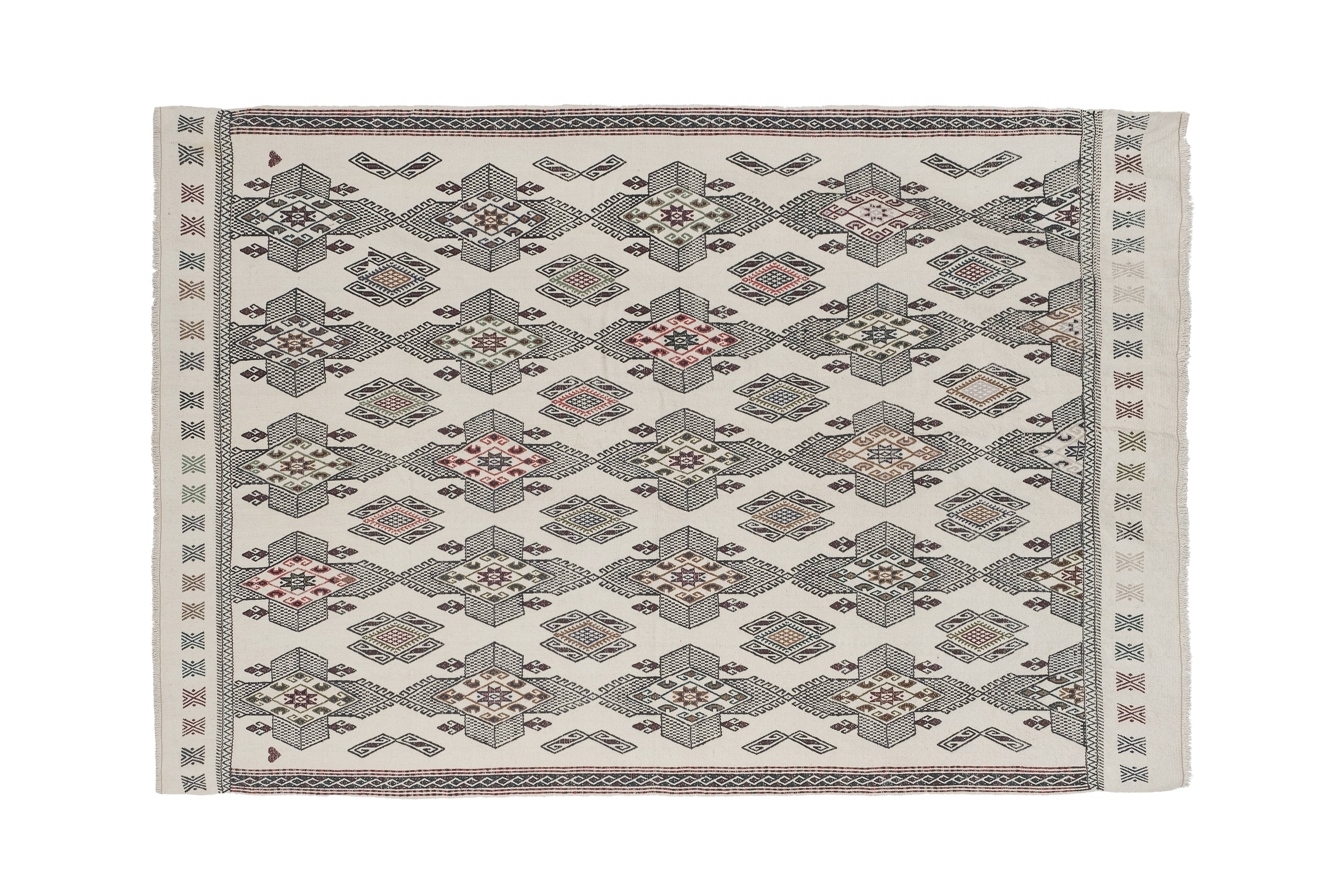 Vintage Turkish Kilim Rug 5'2'' x 7'5''