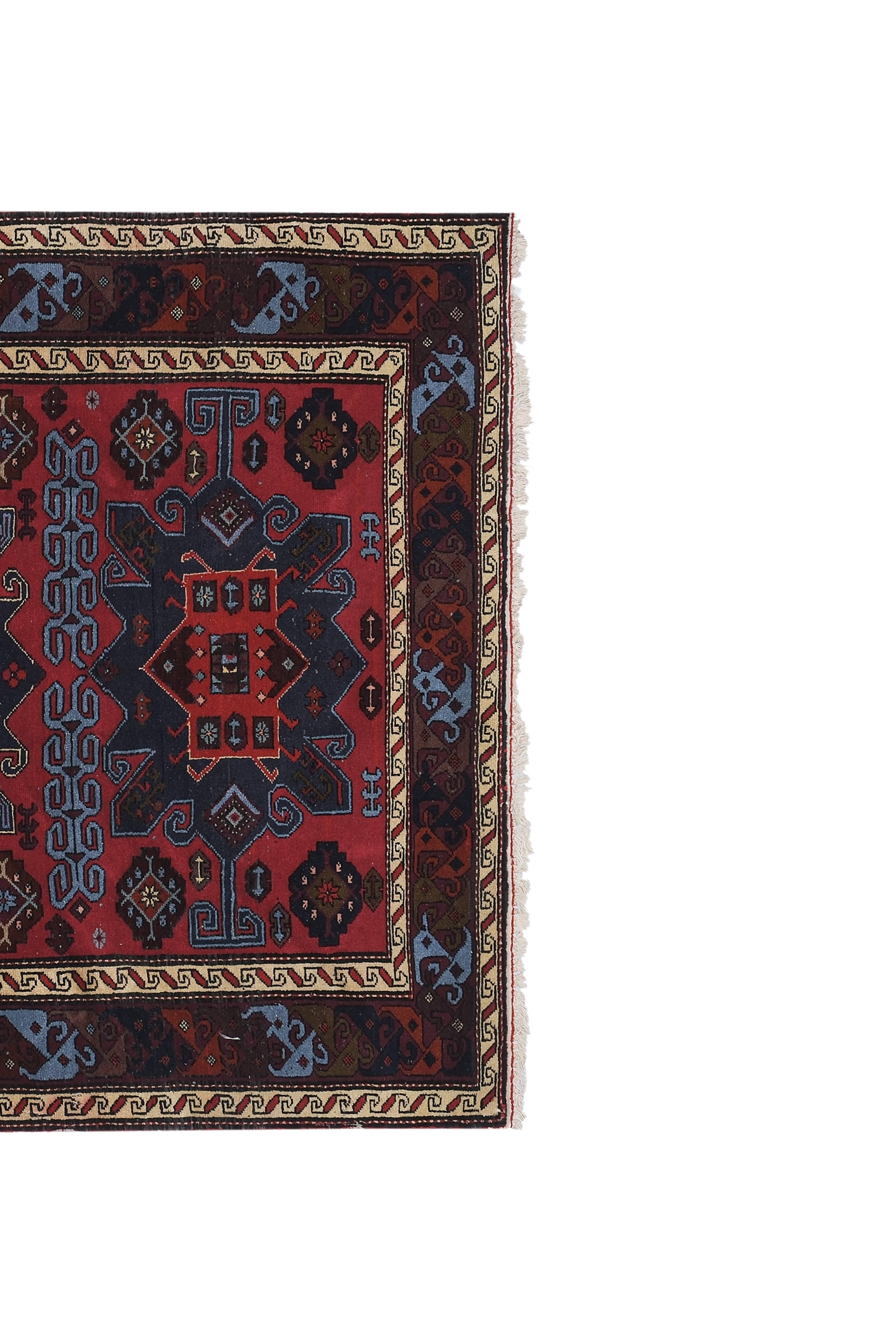 Vintage Caucasian Rug 4'3'' x 5'7''