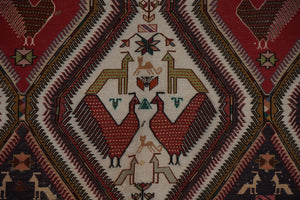 Vintage Turkish Soumac Kilim Rug 6'2'' x 9'5''