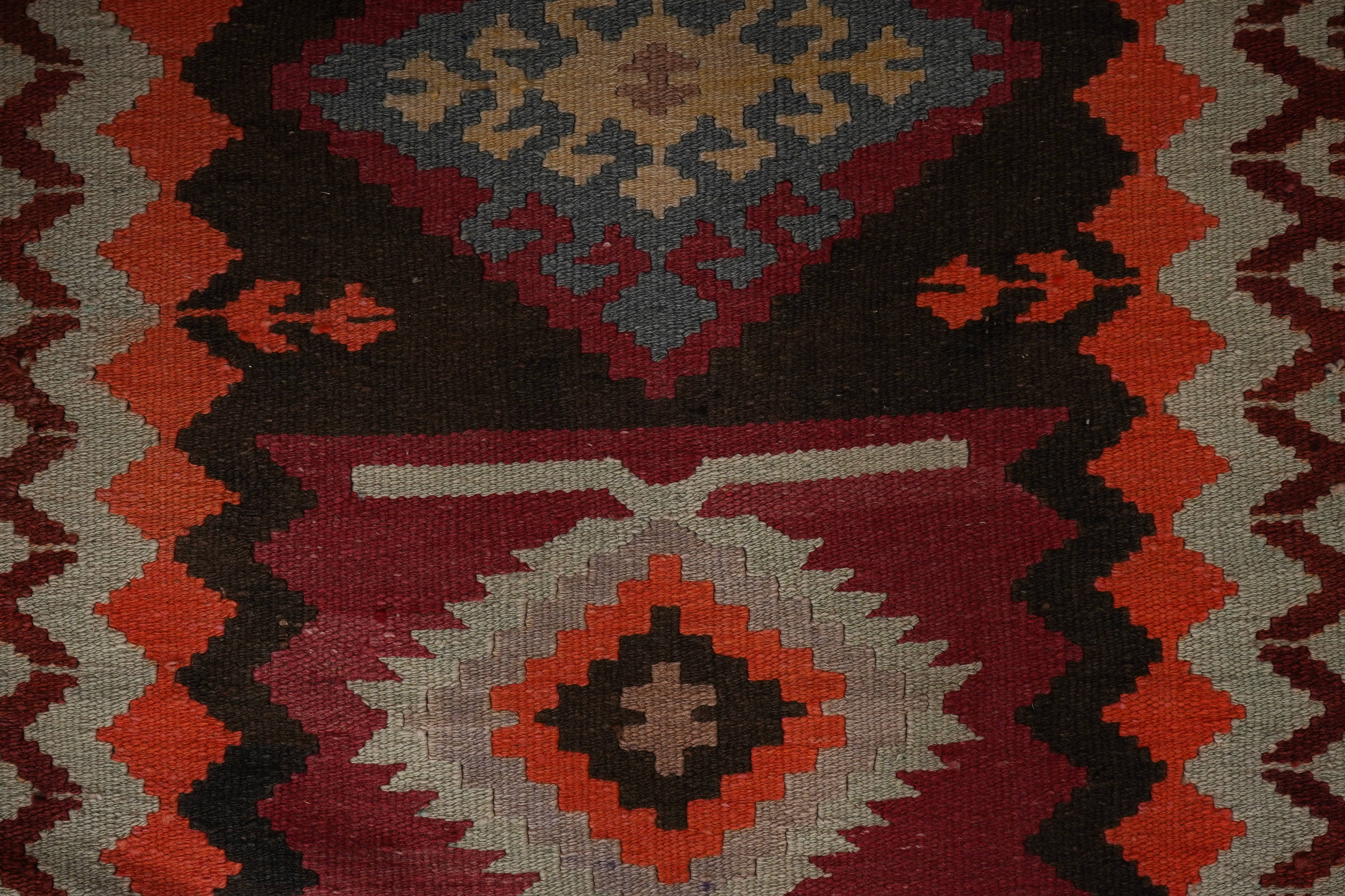 Vintage Turkish Kilim Runner 3'1'' x 12'6''