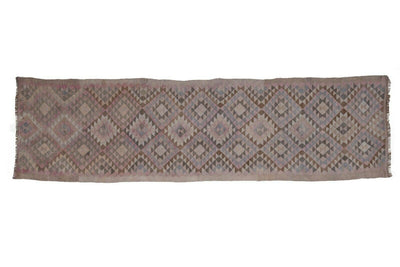 Vintage Turkish Kilim Runner 2'9'' x 12'2''