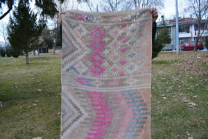 Vintage Turkish Kilim Runner 2'4'' x 12'6''