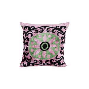 Silk Ikat Velvet Pillow Cover | 24'' x 24''