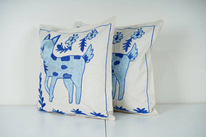 Deer Suzani Pillow Cover Set of 2 | 18'' x 18''