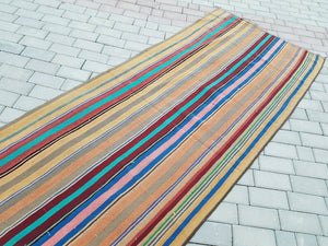 Vintage Turkish Kilim Runner 3'5'' x 8'8''