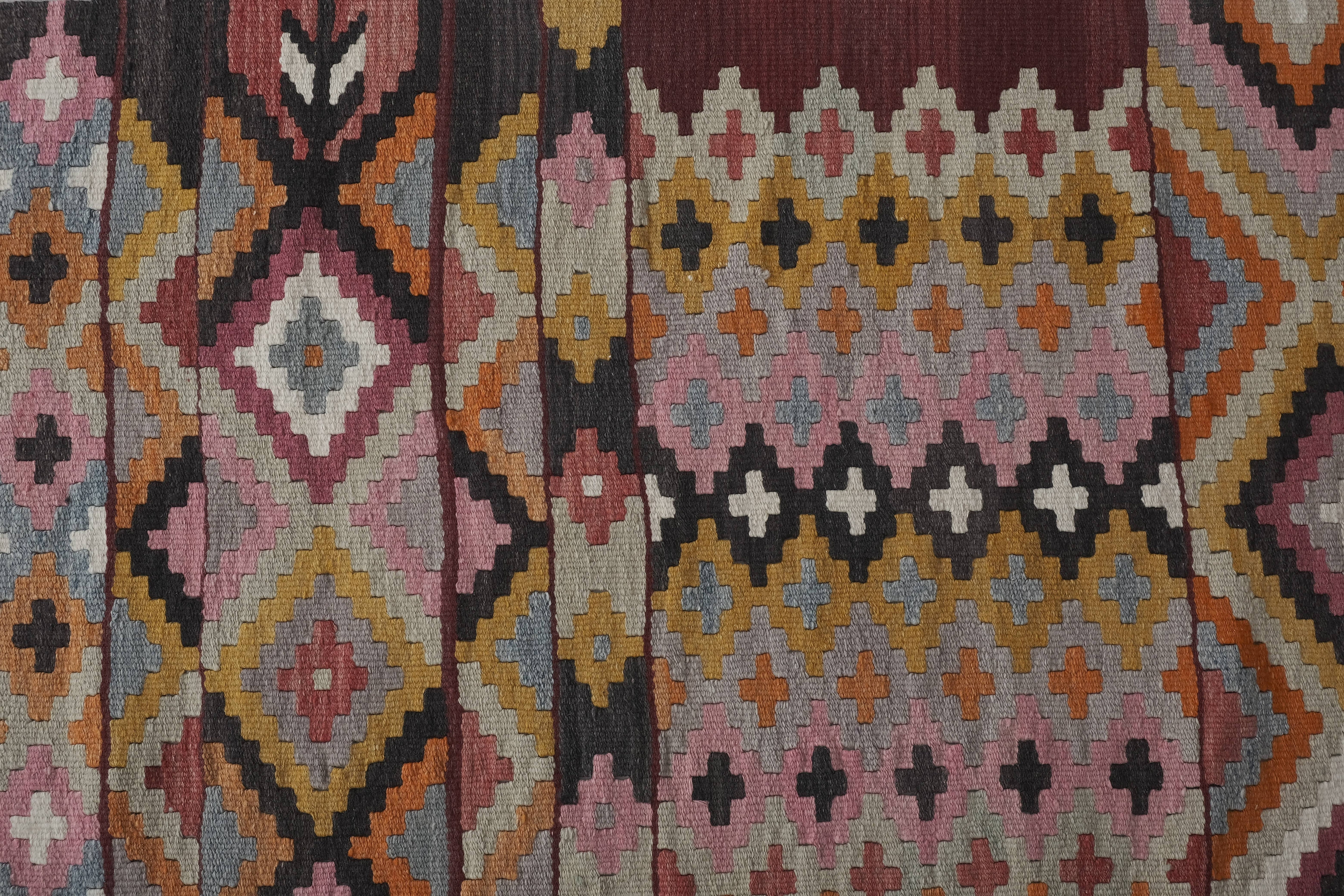 Vintage Turkish Kilim Runner 2'5'' x 15'1''