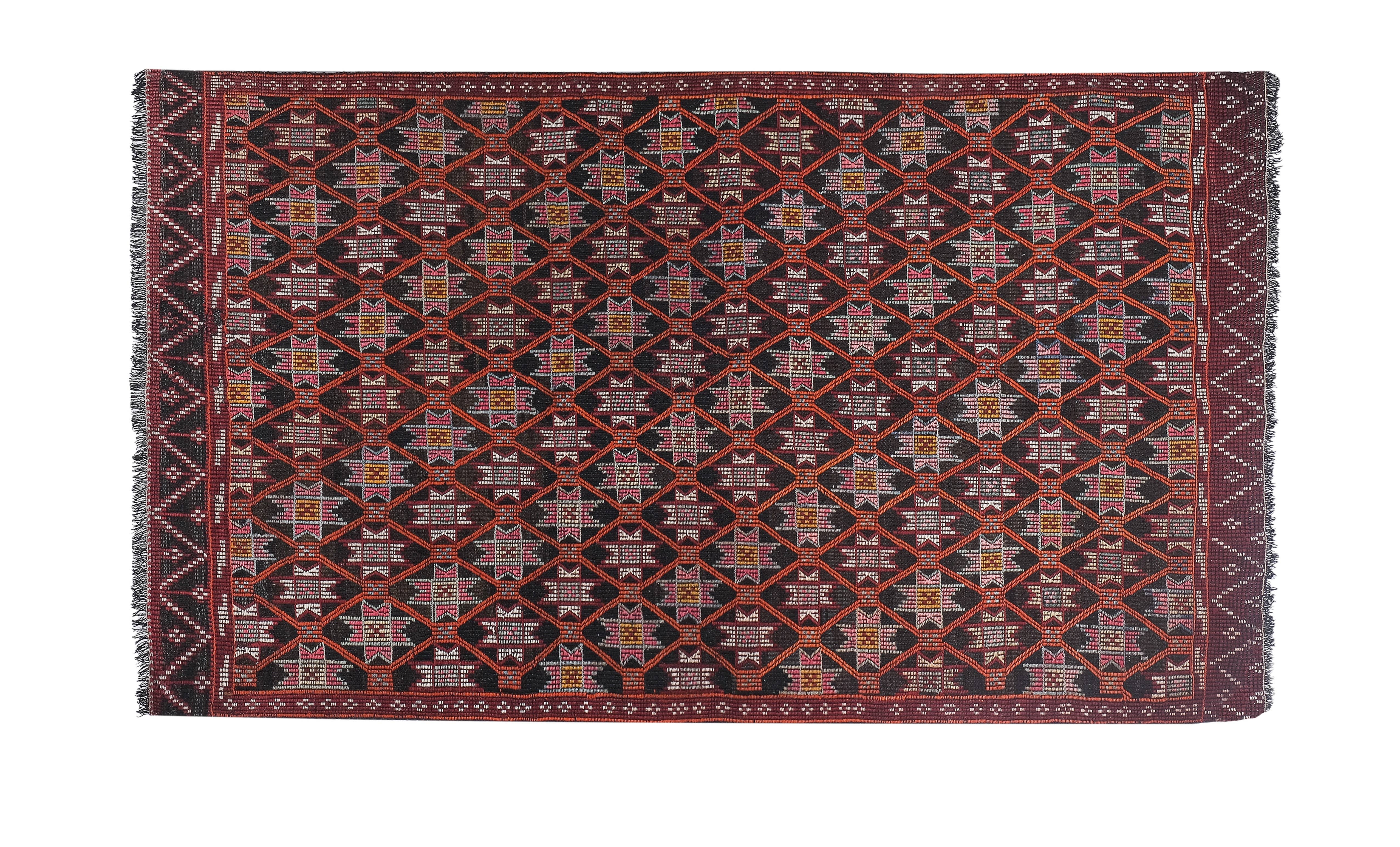 Vintage Turkish Jajim Rug 5'2'' x 8'9''