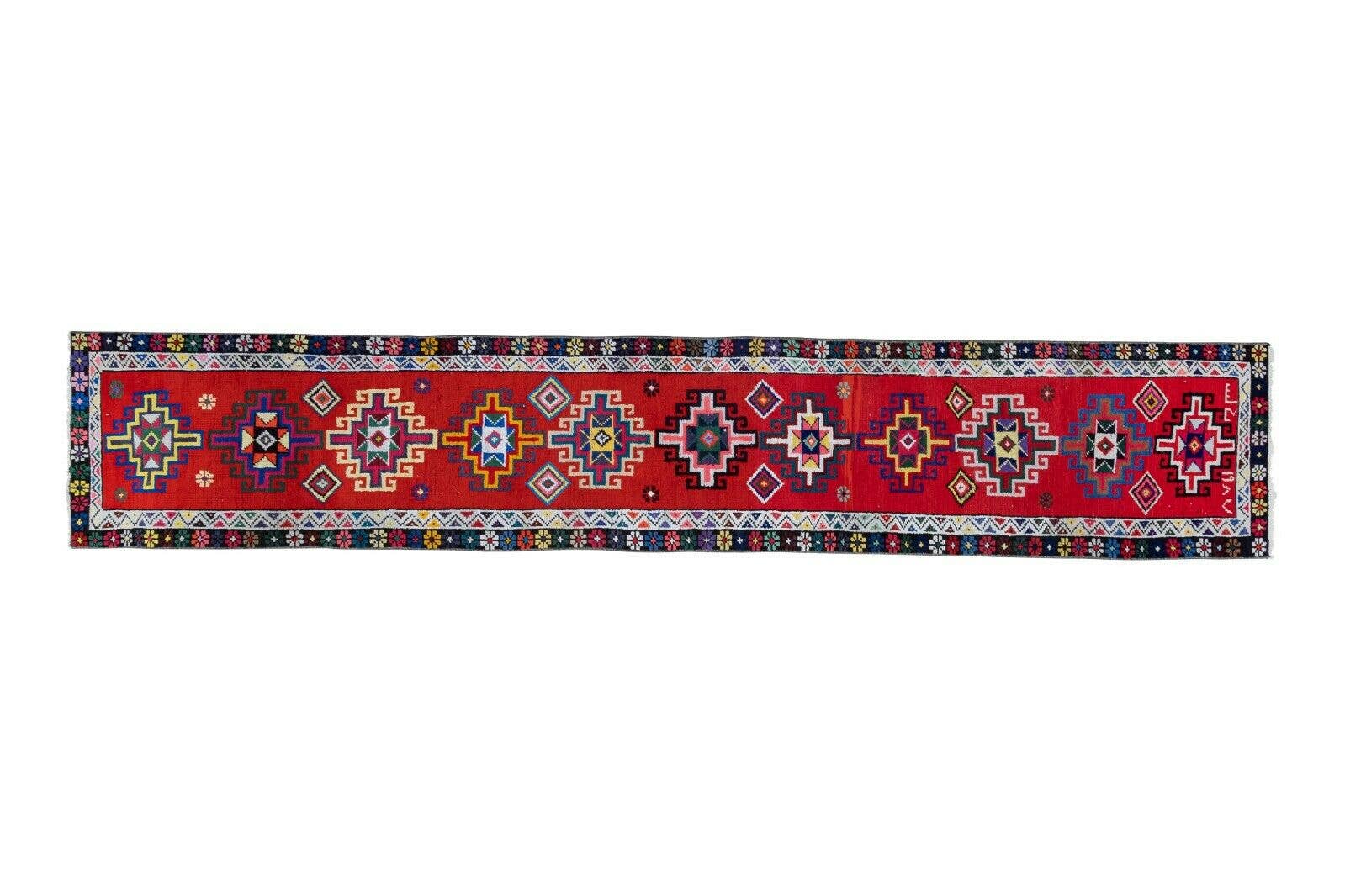 Vintage Herki Runner Rug 2'5'' x 12'1''