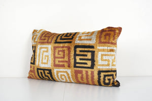 Silk Ikat Velvet Pillow Cover | 15'' x 25''