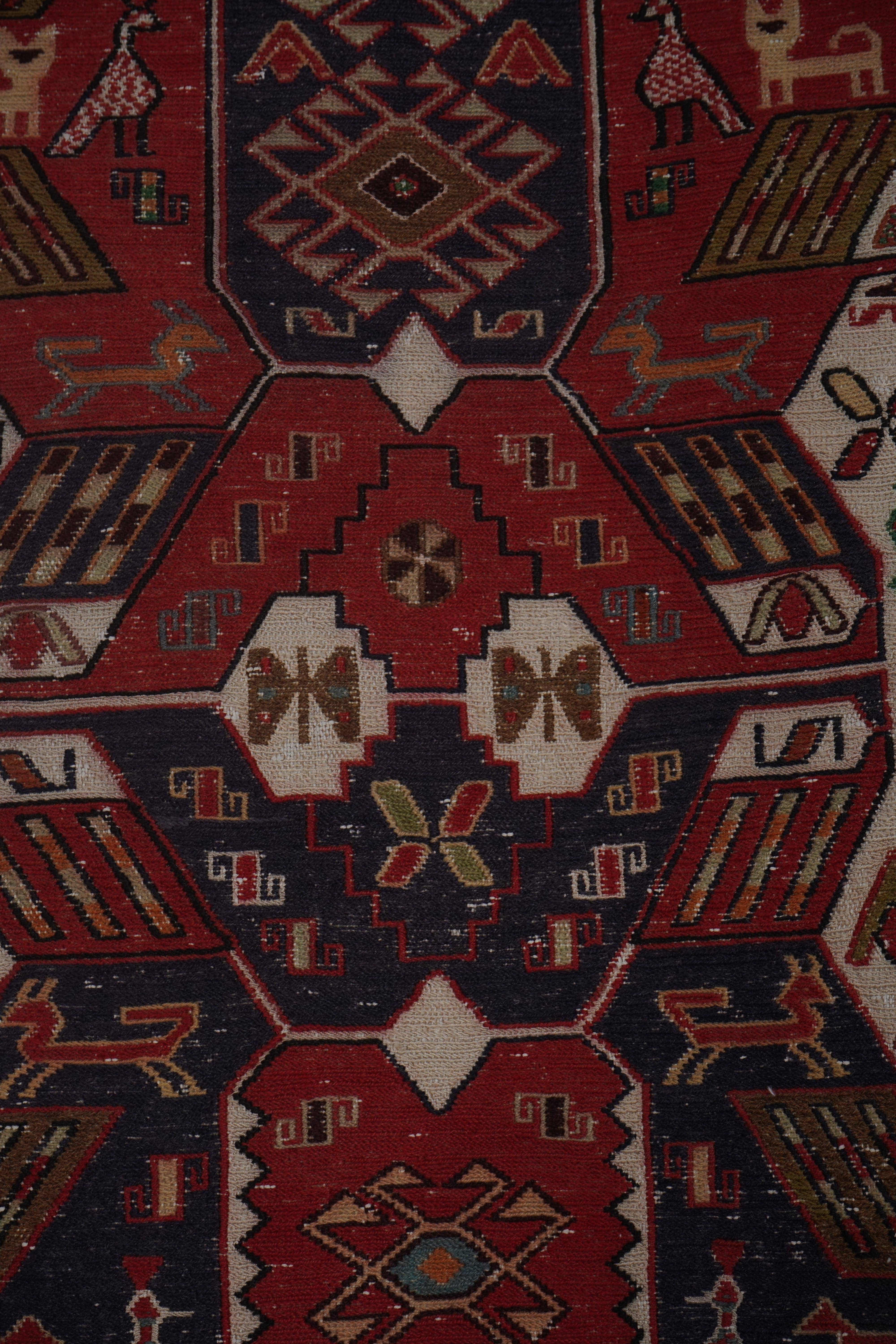 Vintage Soumac Kilim Rug 4' x 6'4''