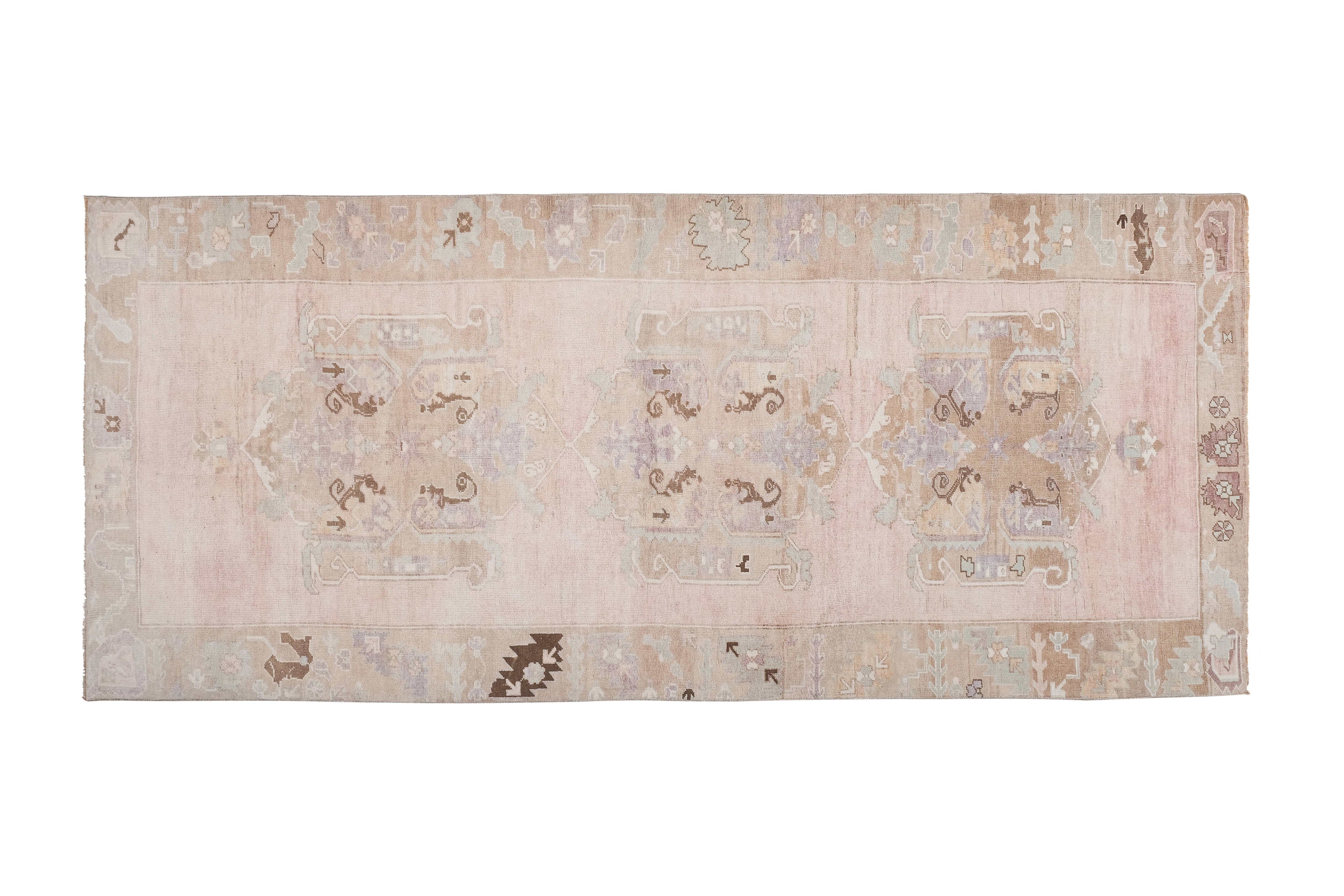 Vintage Turkish Karapinar Runner Rug 5'1'' x 12'2''