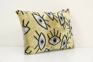 Silk Ikat Velvet Pillow Cover | 16'' x 24''
