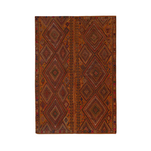 Vintage Turkish Karapinar Kilim Rug 5'5'' x 8'3''