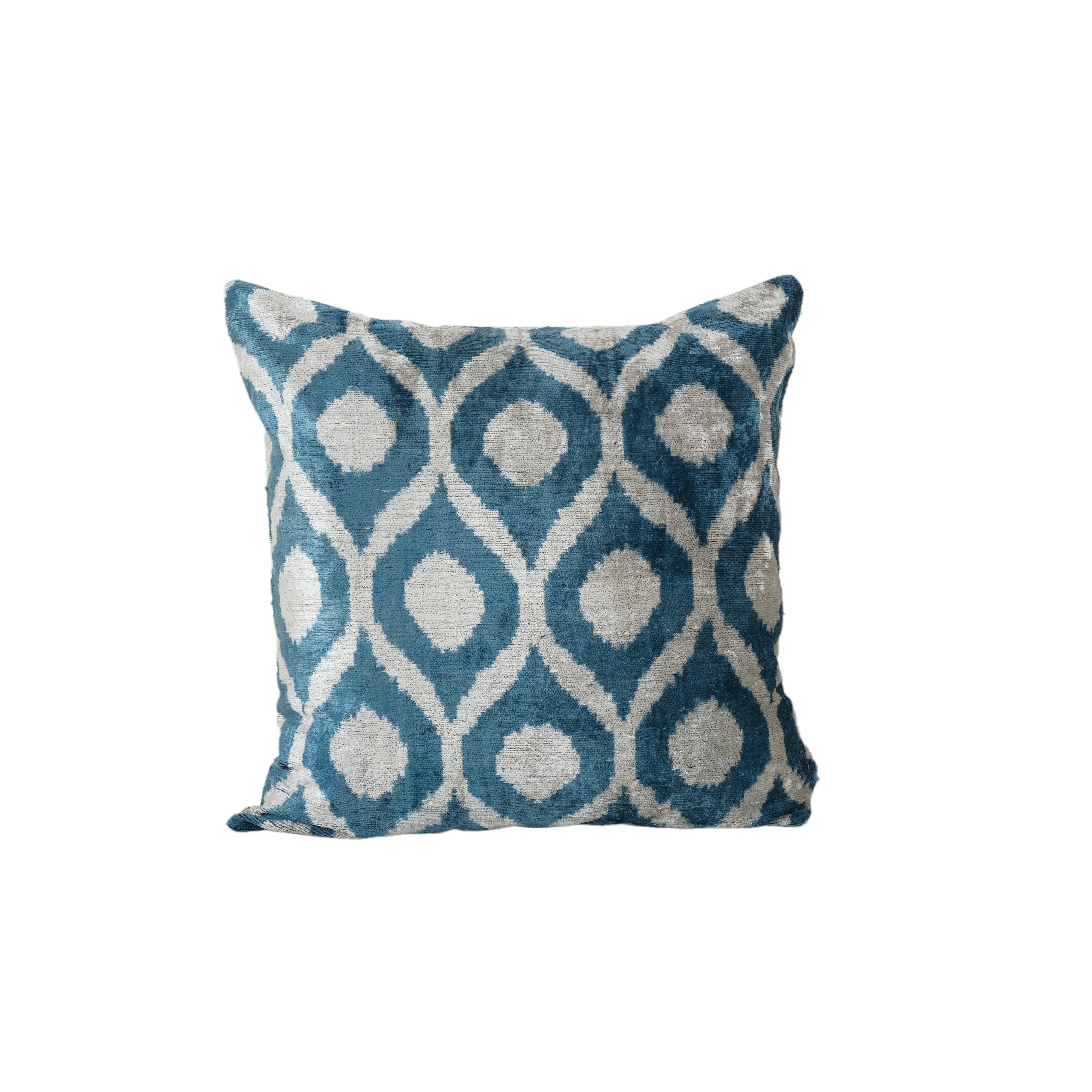 Silk Ikat Velvet Pillow Cover | 23'' x 23''