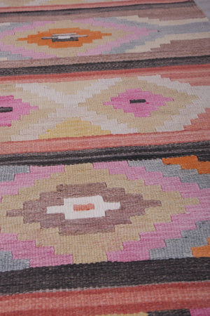 Vintage Turkish Kilim Runner 2'7'' x 21'1''