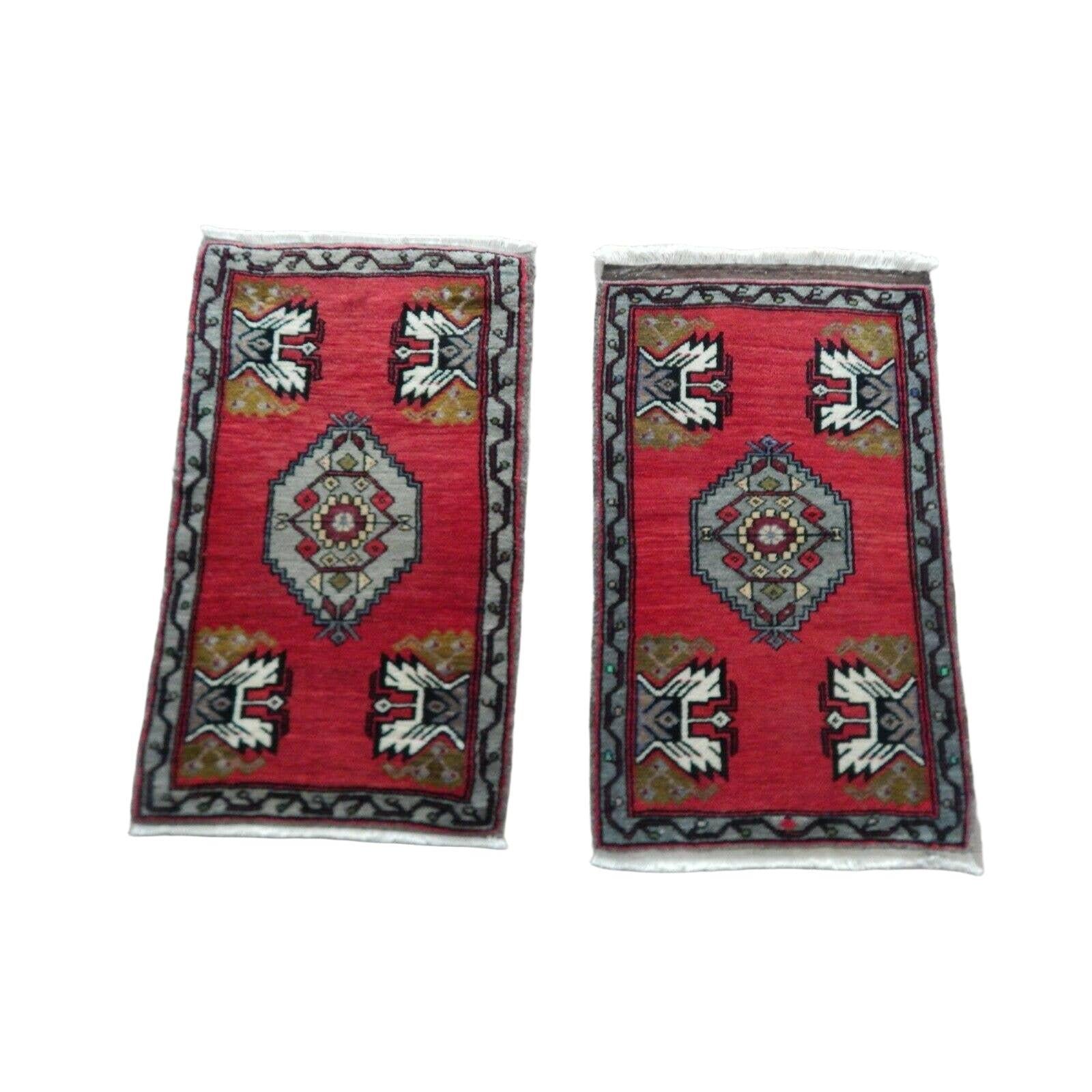 Vintage Turkish Yastik Rugs Set of 2 | 21'' x 34''