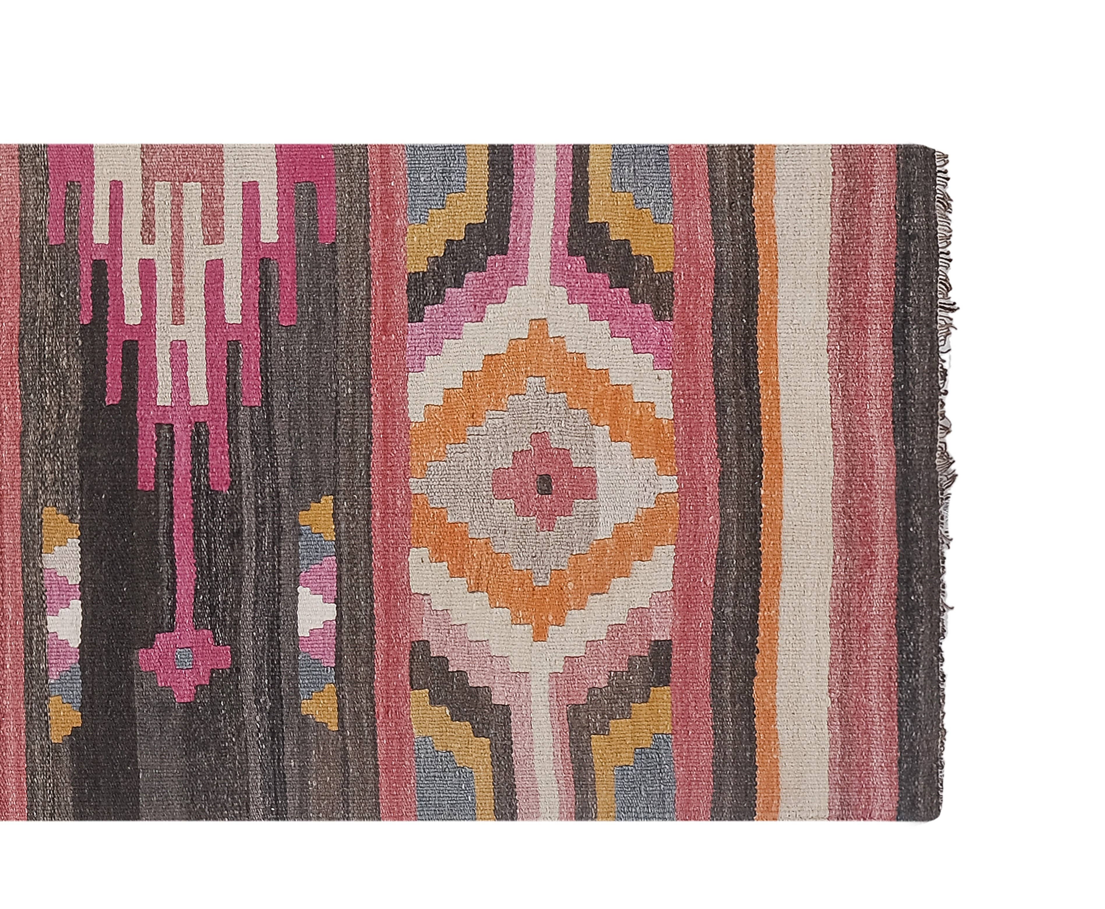 Vintage Turkish Kilim Runner 2'7'' x 9'