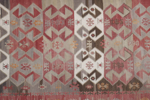 Vintage Turkish Kilim Runner 4'8'' x 13'5''