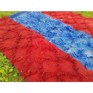 Vintage Turkish Shaggy Tulu Rug 3'10'' x 4'2''
