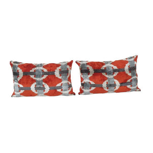 Silk Ikat Velvet Pillow Cover | 16'' x 26''
