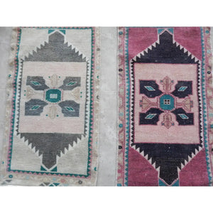 Vintage Oushak Yastik Rugs Set of 2 | 19'' x 35''