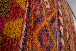 Vintage Checkered Turkish Tulu Rug 3'10'' x 5'4''