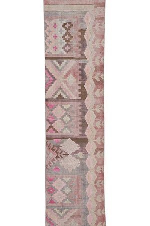 Vintage Turkish Kilim Runner 2'5'' x 22'6''