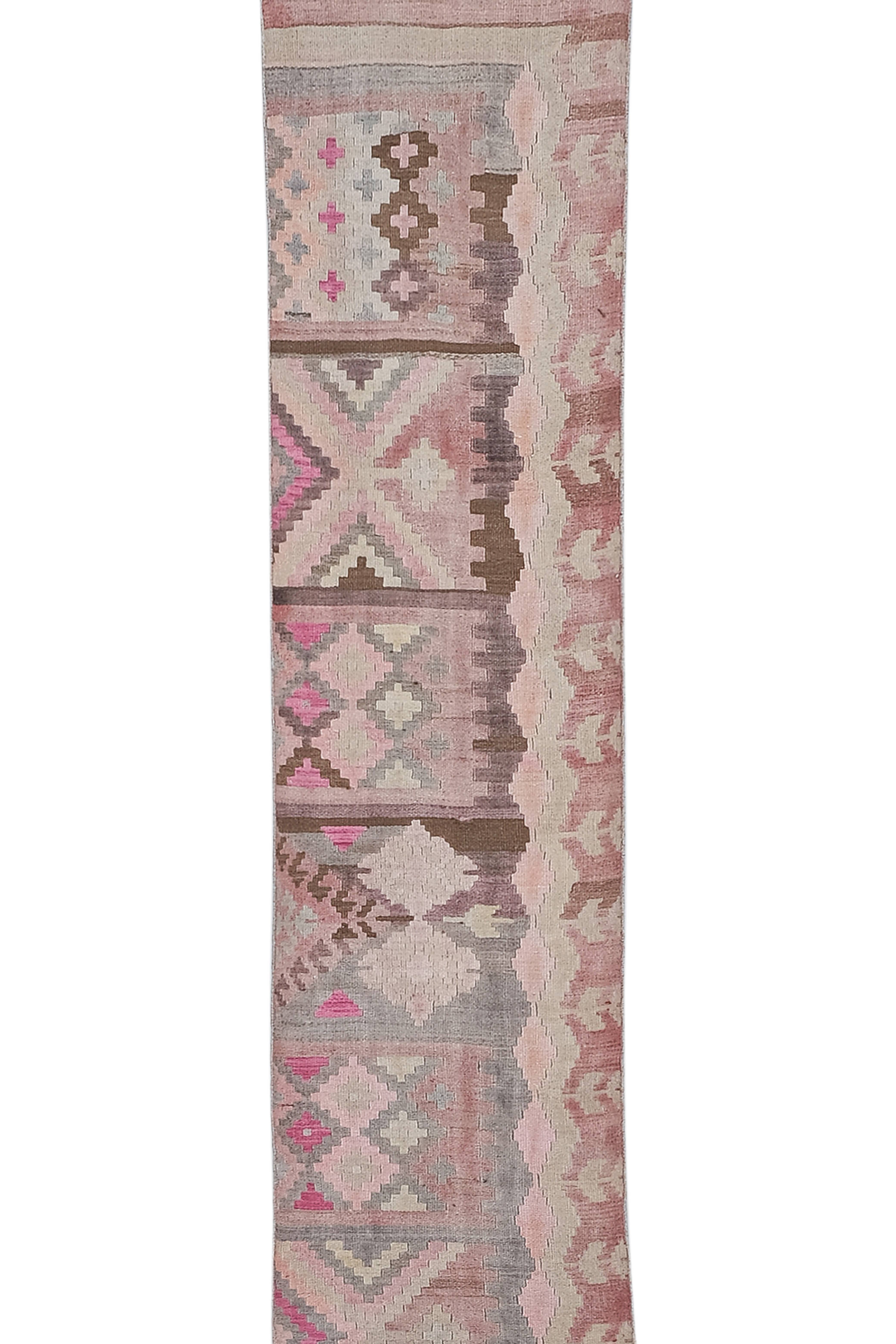 Vintage Turkish Kilim Runner 2'5'' x 22'6''