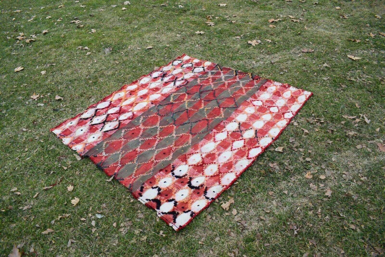 Vintage Turkish Tulu Rug 4'8'' x 5'5''