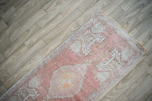 Vintage Oushak Rug 16'' x 38''