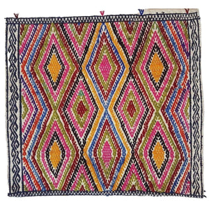 Vintage Turkish Kilim Rug 17'' x 18''