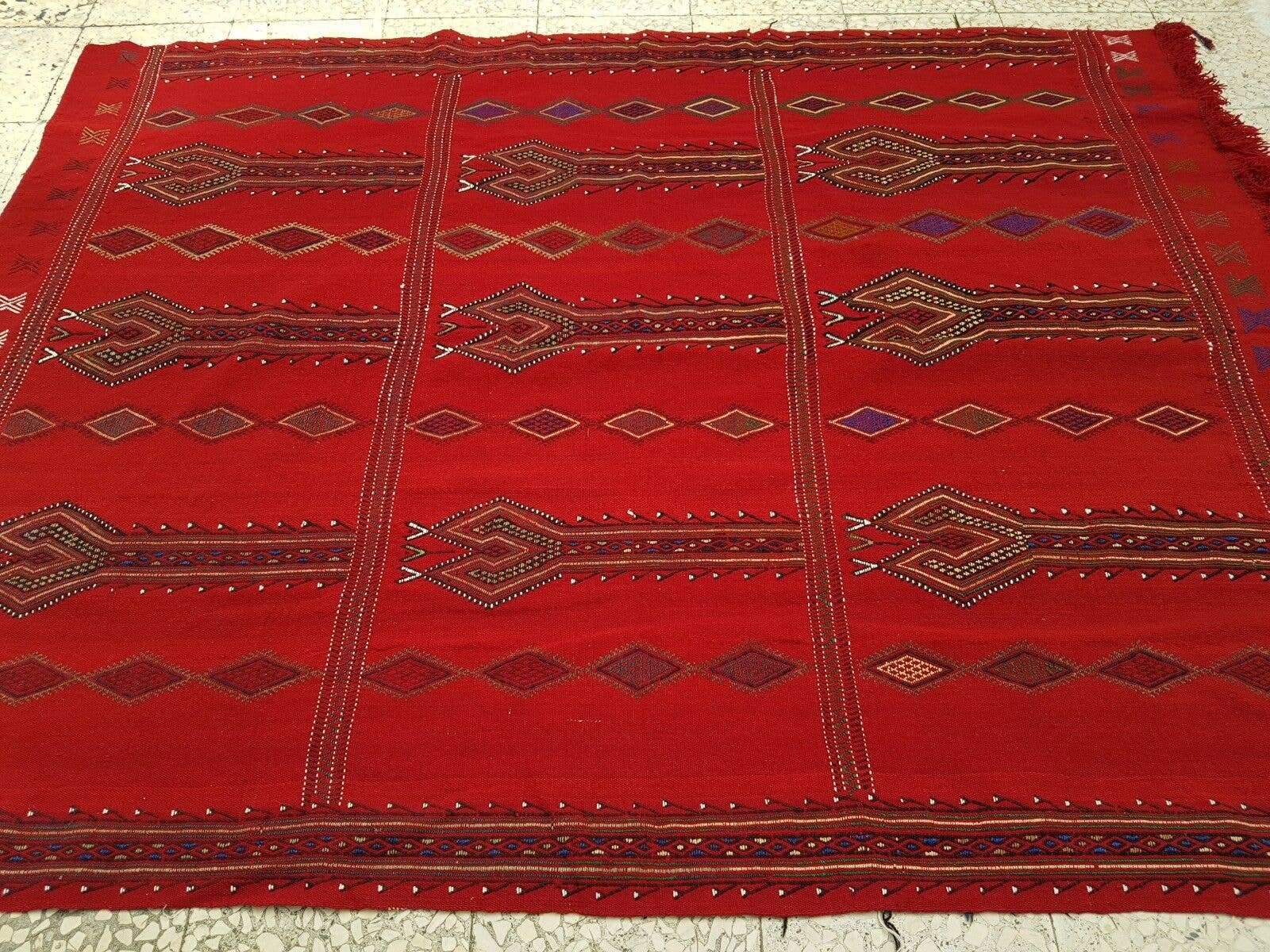 Vintage Turkish Kilim Rug 5'3'' x 6'9''