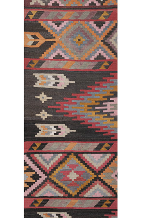 Vintage Turkish Kilim Runner 2'5'' x 12'7''