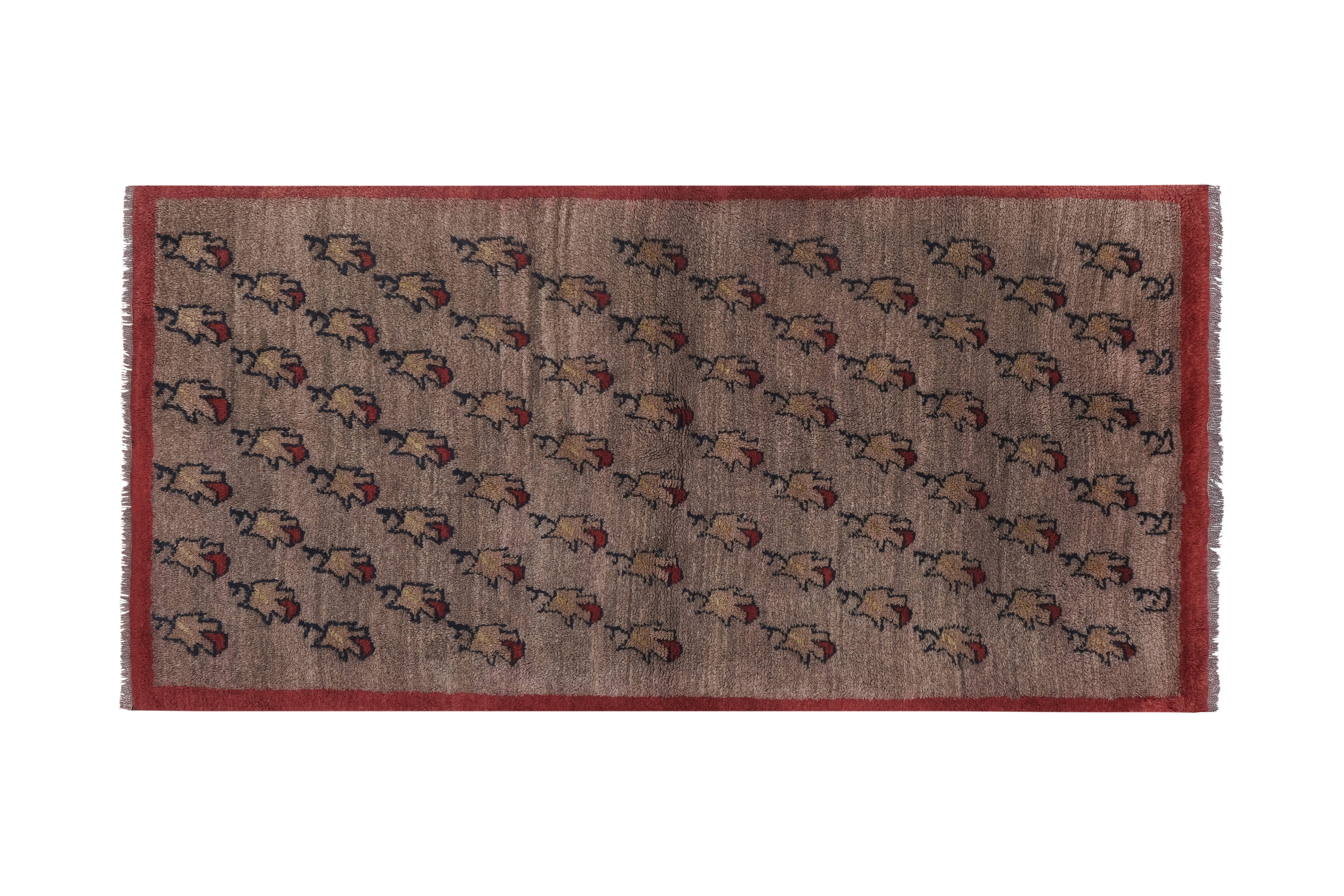 Vintage Turkish Tulu Rug 3'7'' x 6'11''