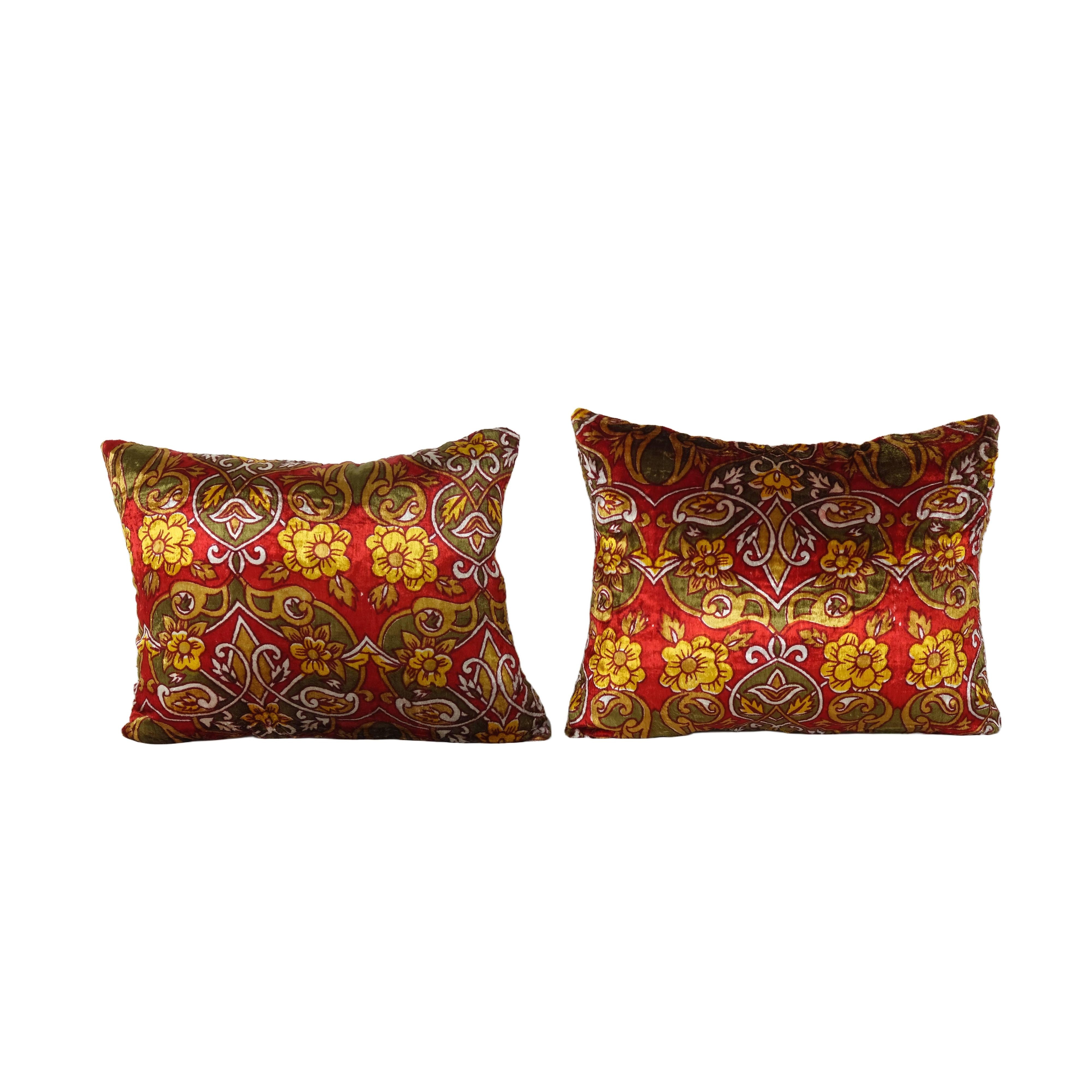 Silk Ikat Velvet Pillow Cover Set of 2 | 18'' x 22''