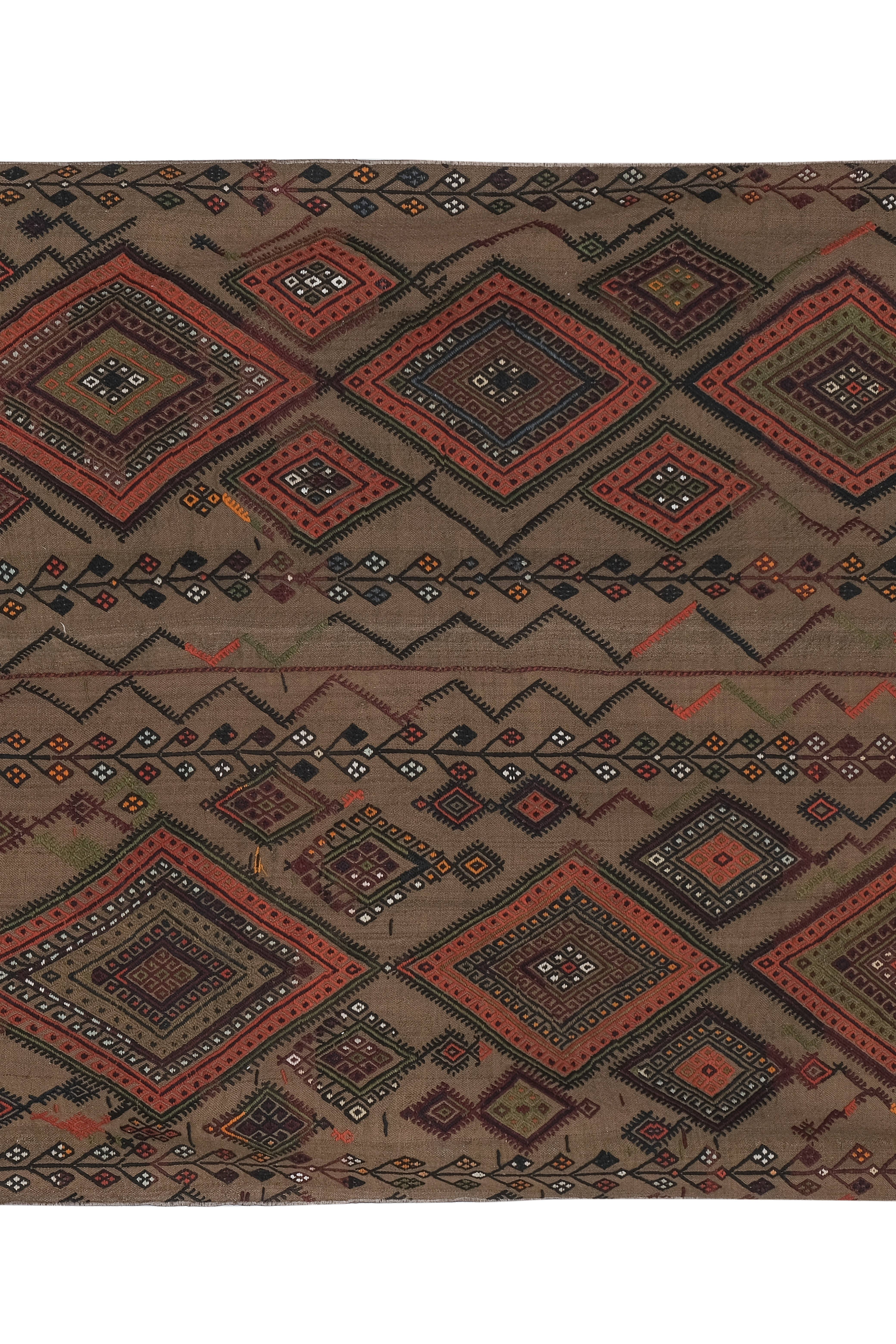 Vintage Turkish Kilim Rug 5'3'' x 6'1''