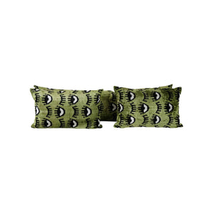 Silk Ikat Velvet Pillow Cover Set of 3 | 16'' x 51''