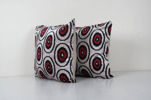 Silk Ikat Velvet Pillow Cover Set of 2 | 18'' x 19''