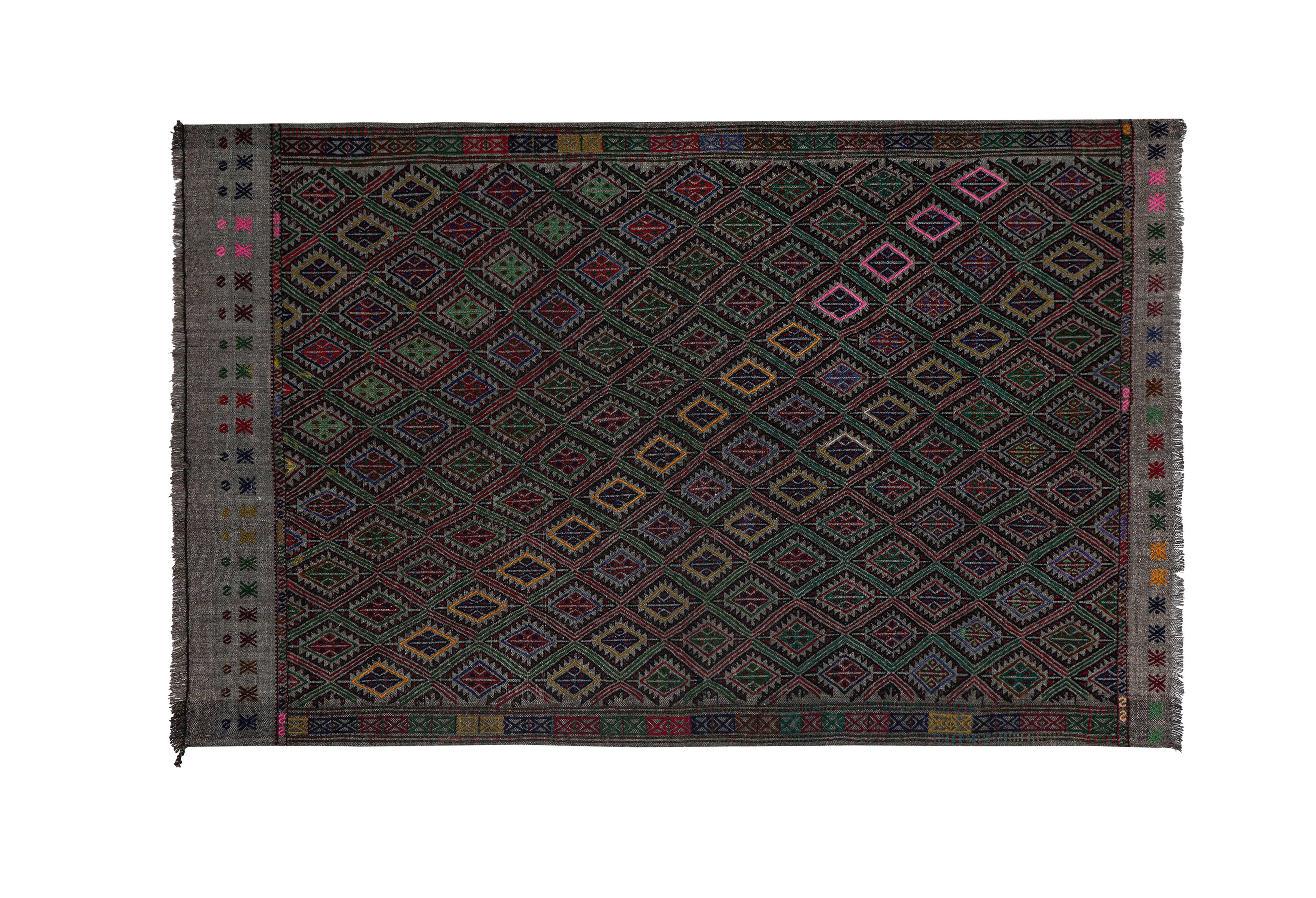 Vintage Turkish Kilim Rug 3'9'' x 6'2''