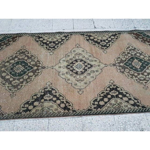 Vintage Turkish Anatolian Oushak Runner 3'8'' x 12'8''