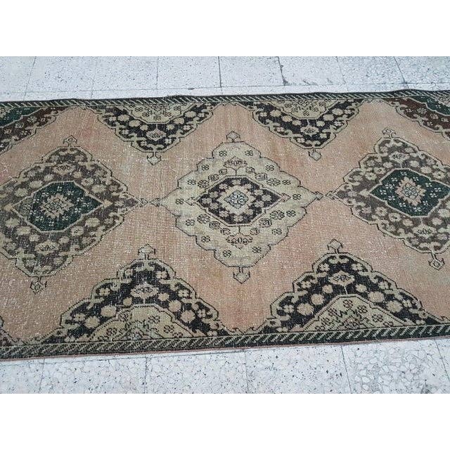Vintage Turkish Anatolian Oushak Runner 3'8'' x 12'8''
