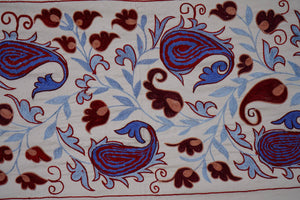 Hand-Embroidered Suzani Wall Hanging & Bedspread 1'8'' x 6'1''