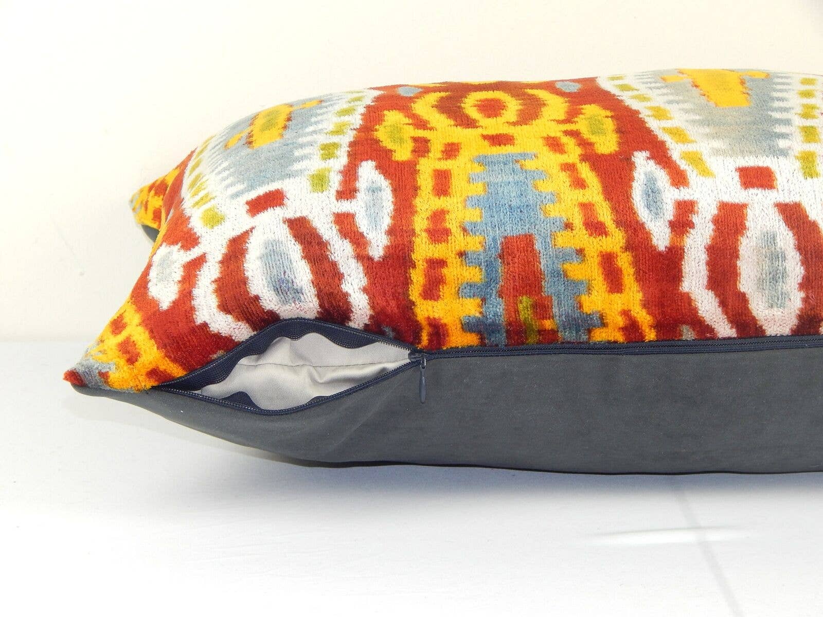 Silk Ikat Velvet Pillow Cover | 16'' x 24''