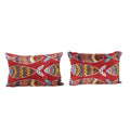 Fish Silk Ikat Velvet Pillow Cover Set of 2 | 16'' x 24''