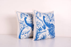 Peacock Suzani Pillow Cover | 18'' x 18''
