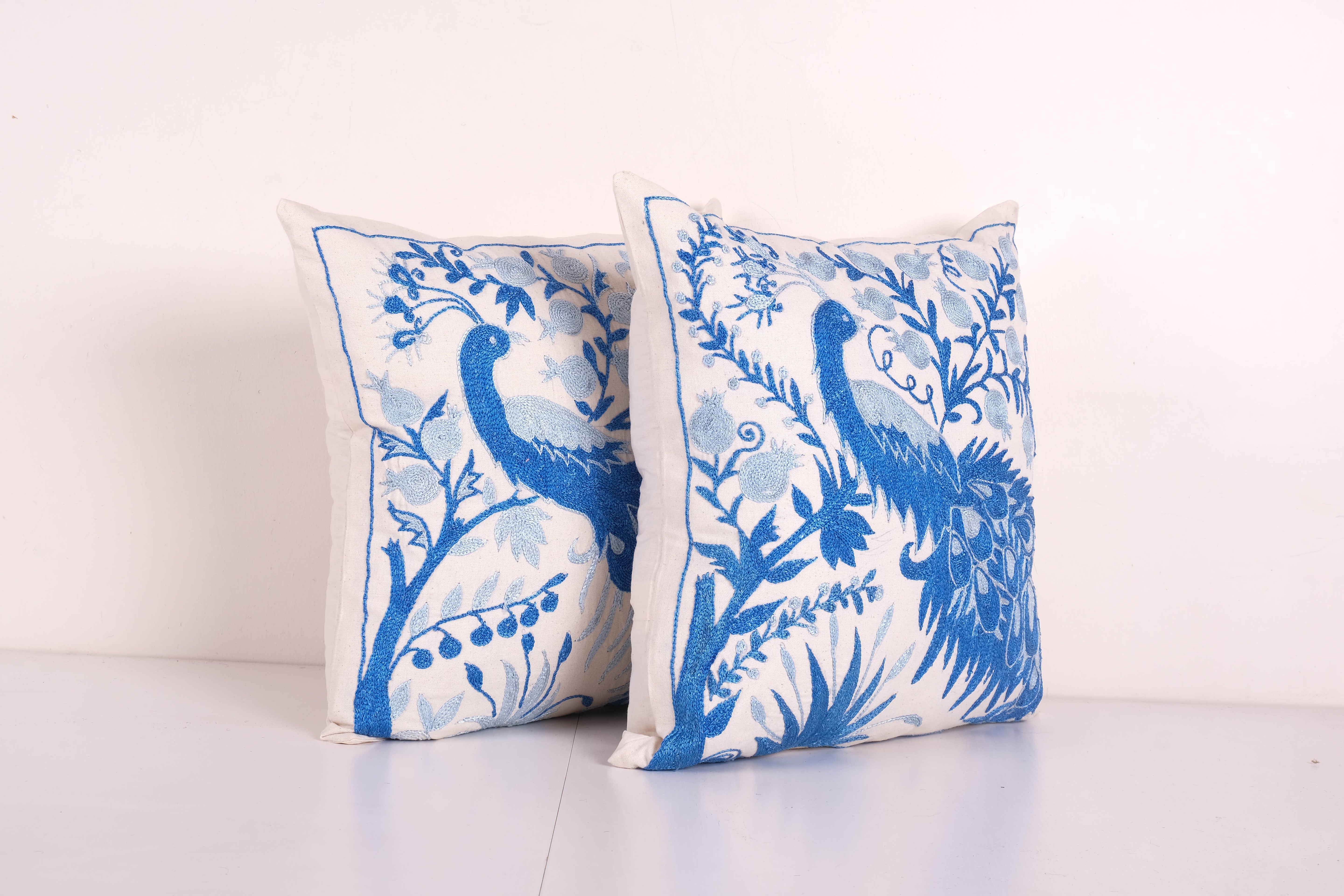 Peacock Suzani Pillow Cover | 18'' x 18''
