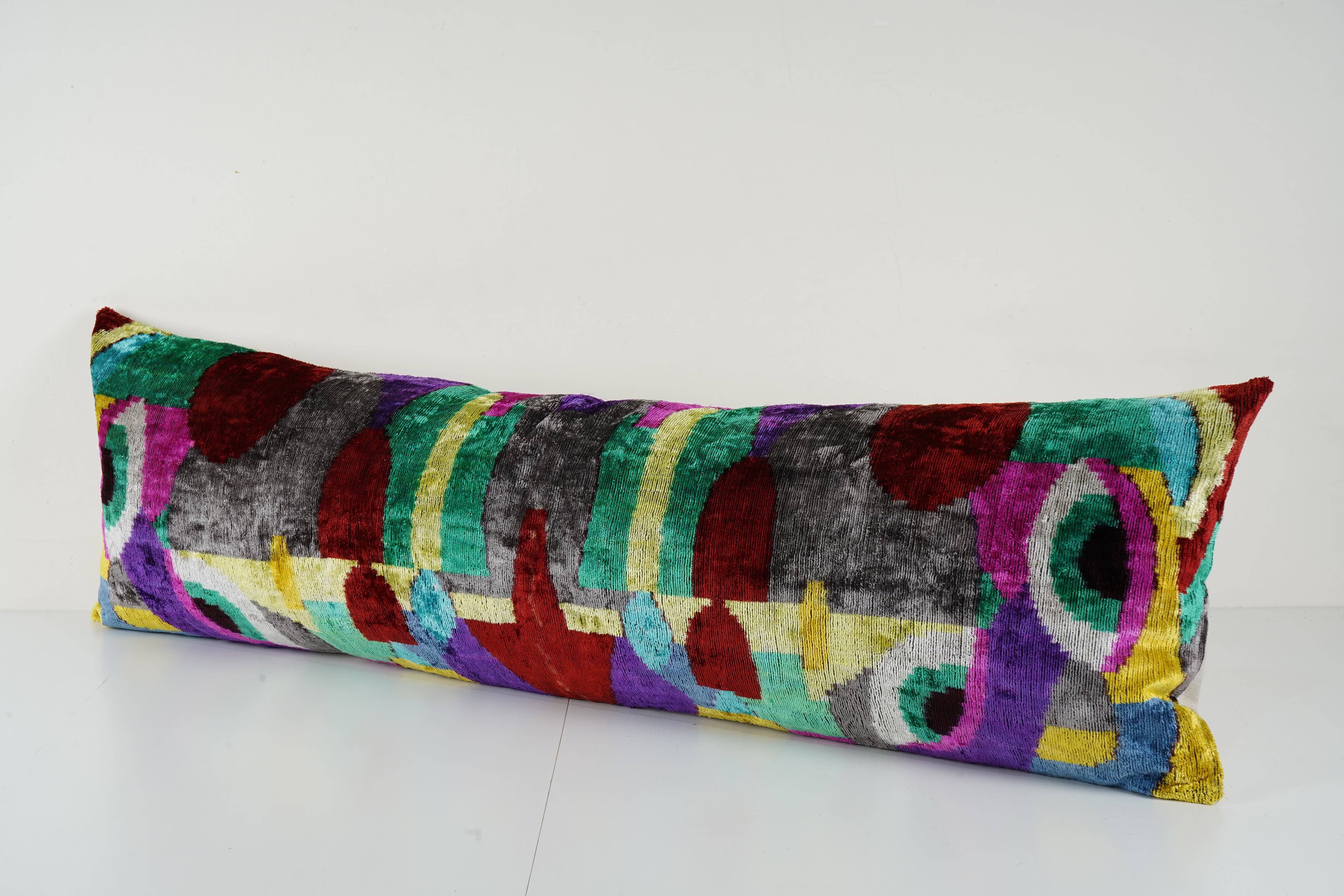Silk Ikat Velvet Pillow Cover | 16'' x 49''
