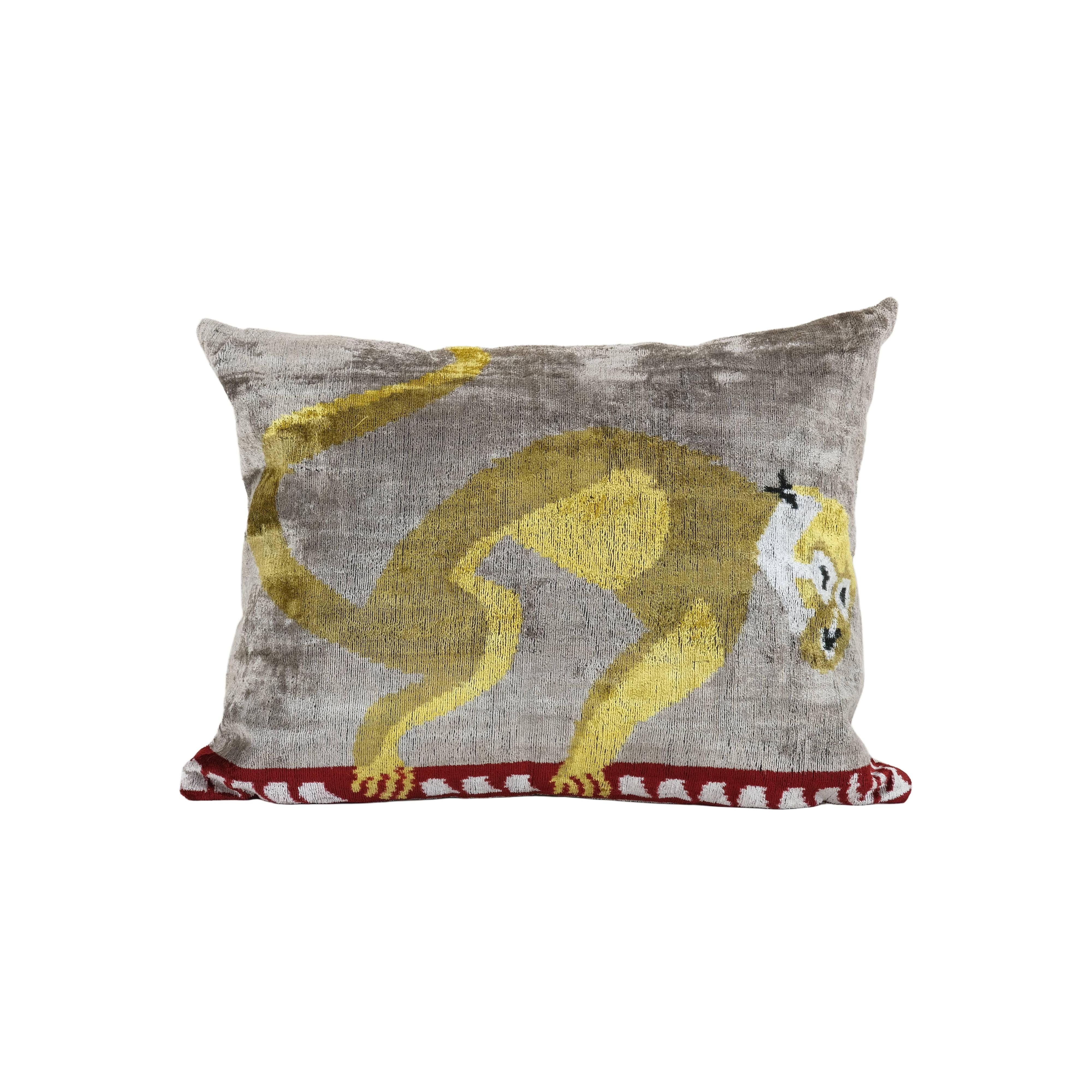 Silk Ikat Velvet Pillow Cover | 17'' x 22''