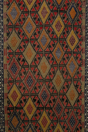Vintage Turkish Kilim Runner 1'9'' x 13'