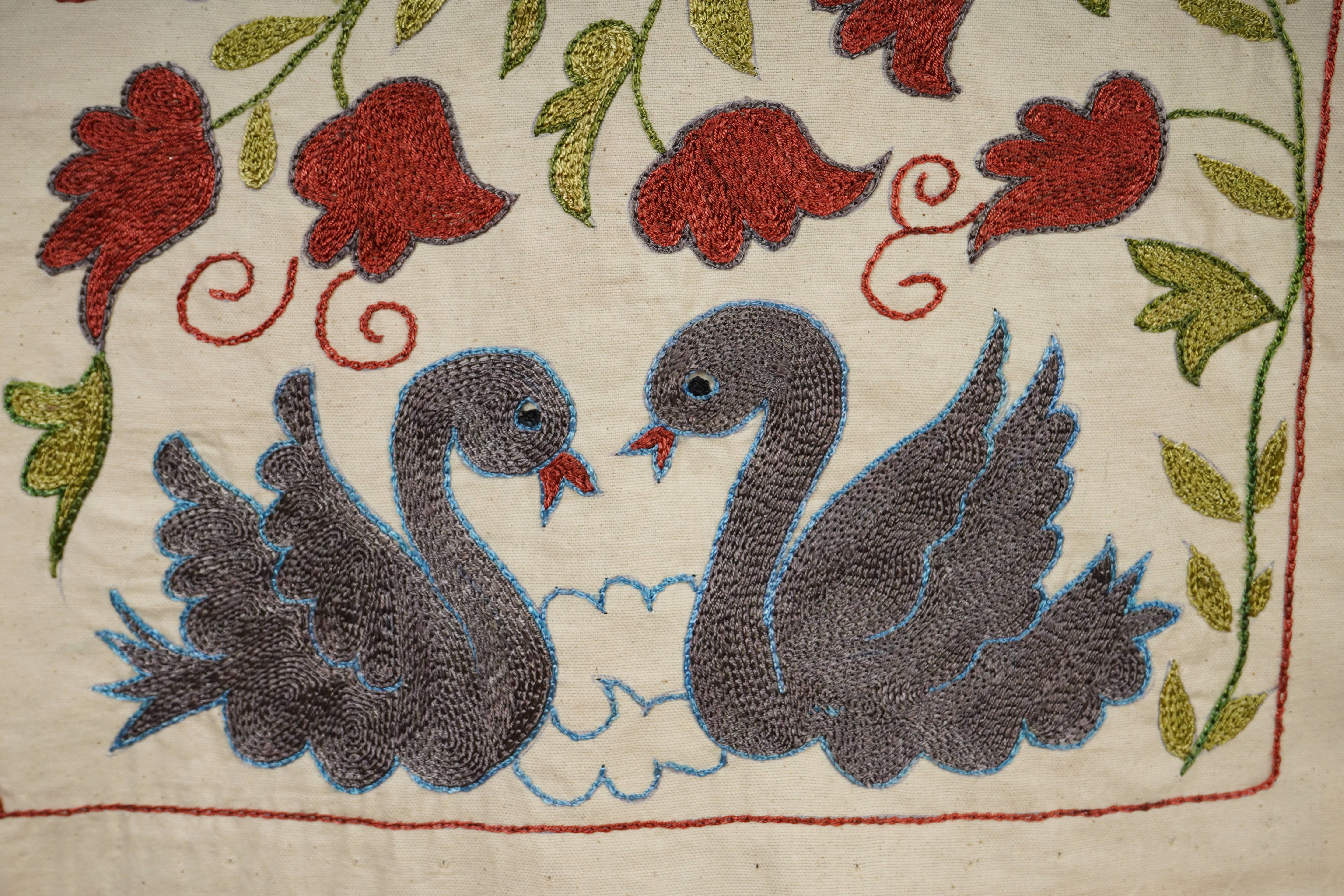Swan Suzani Wall Hanging & Tablecloth | 20'' x 36''